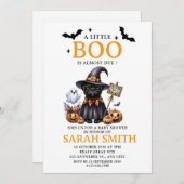 ハロウィーンの小さな犬のブーはほとんど赤ちゃんシャワーが必要 招待状 (正面/裏面)