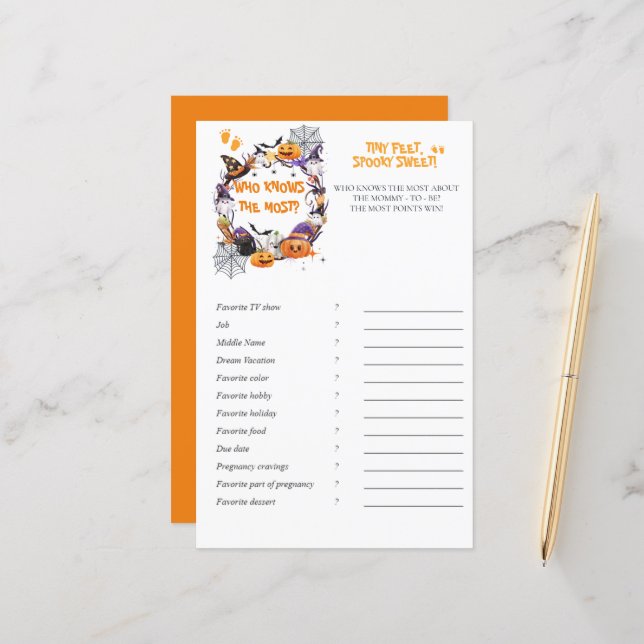 ハロウィーンの小さな足不気味、甘いママのゲーム (正面/裏面インサイチュ)