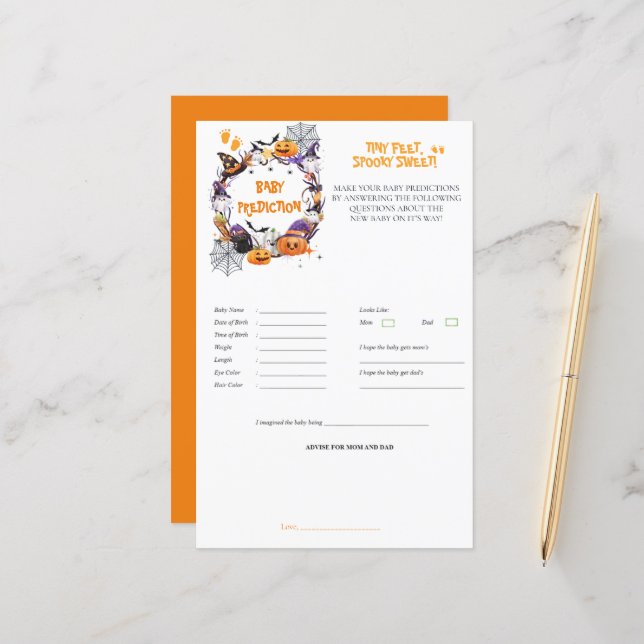 ハロウィーンの小さな足不気味、甘い予測ゲーム (正面/裏面インサイチュ)