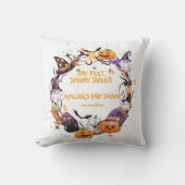 ハロウィーンの小さな足不気味、甘い赤ちゃんシャワー クッション (正面)