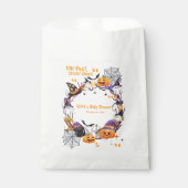 ハロウィーンの小さな足不気味、甘い赤ちゃんシャワー フェイバーバッグ (正面)