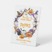 ハロウィーンの小さな足不気味、甘い赤ちゃんシャワー 台座サイン (正面)