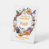 ハロウィーンの小さな足不気味、甘い赤ちゃんシャワー 台座サイン (正面)