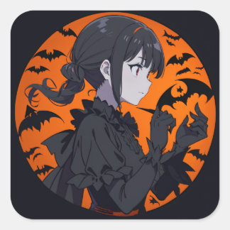 ハロウィーンの少女 スクエアシール