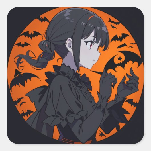 ハロウィーンの少女 スクエアシール (正面)