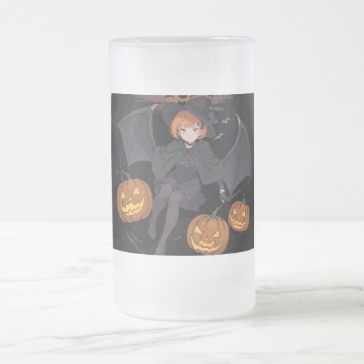 ハロウィーンの少女 フロストグラスビールジョッキ (中央)