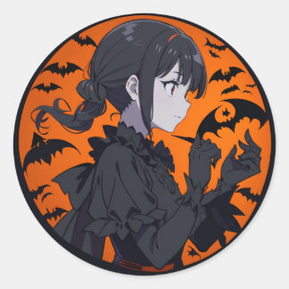 ハロウィーンの少女 ラウンドシール