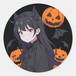 ハロウィーンの少女 ラウンドシール