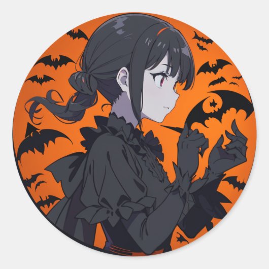 ハロウィーンの少女 ラウンドシール (正面)