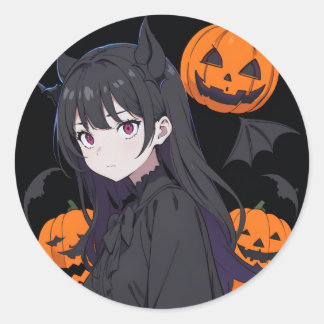 ハロウィーンの少女 ラウンドシール