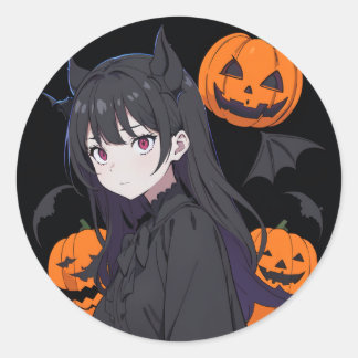 ハロウィーンの少女 ラウンドシール