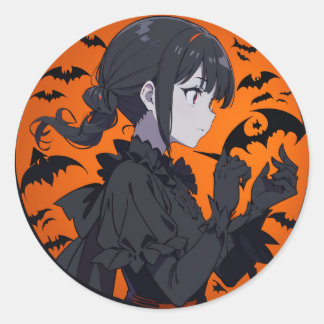 ハロウィーンの少女 ラウンドシール
