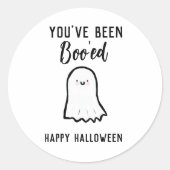 ハロウィーンの少年がブーになった ラウンドシール (正面)