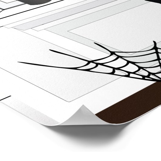 ハロウィーンの屋内窓の不気味なシーン ポスター (角)