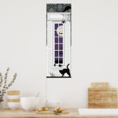 ハロウィーンの屋内窓の不気味なシーン ポスター (キッチン)