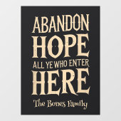 ハロウィーンの希望を放棄ファミリー名ウィンドウにしがみつく ウィンドウサイン (シート)