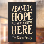 ハロウィーンの希望を放棄ファミリー名ウィンドウにしがみつく ウィンドウサイン (シート2)