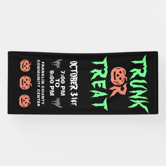 ハロウィーンの幹、またはカボチャのコミュニティを屋外で扱う 横断幕 (横)