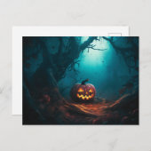 ハロウィーンの幻想的な森 シーズンポストカード (正面/裏面)