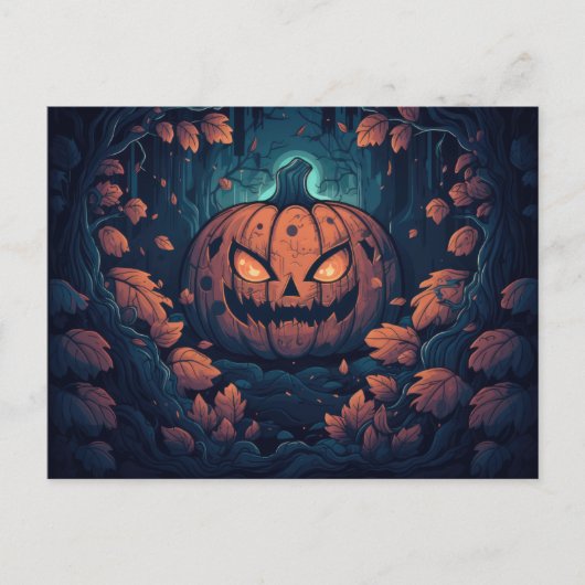 ハロウィーンの幻想的な森 シーズンポストカード (正面)