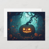 ハロウィーンの幻想的な森 シーズンポストカード (正面/裏面)