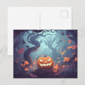 ハロウィーンの幻想的な森 シーズンポストカード (正面/裏面)