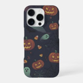ハロウィーンの幽霊とカボチャのスマホケース iPhoneケース (裏面)