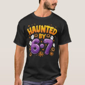 ハロウィーンの幽霊とクモに取り憑かれた Tシャツ (正面)