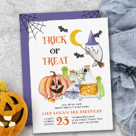 ハロウィーンの幽霊とポーション トリック オア トリート 誕生日 招待状