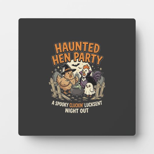 ハロウィーンの幽霊に取り憑かれためんどりのパーティー フォトプラーク (正面)