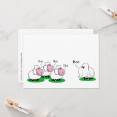 ハロウィーンの幽霊に扮したヒツジが「ブー」に向かう。 カード (正面/裏面インサイチュ)