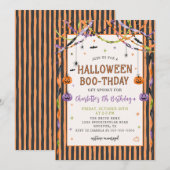 ハロウィーンの幽霊のお化け尽くし誕生日招待状 招待状 (正面/裏面)