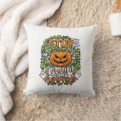 ハロウィーンの幽霊のコウモリのカボチャを見つめないで_1 クッション (ブランケット)