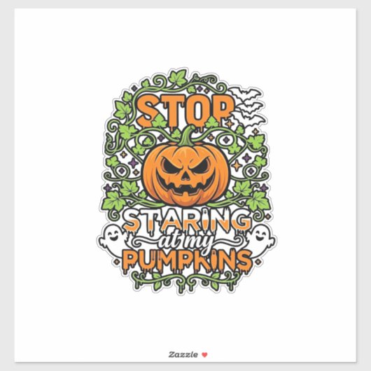 ハロウィーンの幽霊のコウモリのカボチャを見つめないで_1 シール (シート)