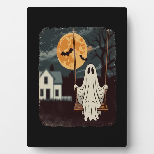 ハロウィーンの幽霊のスイング フォトプラーク (正面)