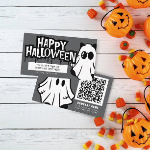 ハロウィーンの幽霊のトランクまたはクール処理 名刺