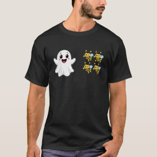 ハロウィーンの幽霊のミツバチ お化けミツバチ 4匹 Tシャツ