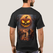 ハロウィーンの幽霊の月食 2 壁掛け時計 Tシャツ (裏面)