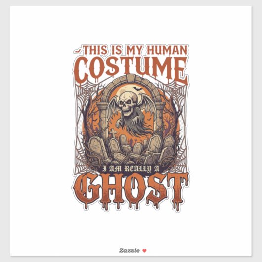ハロウィーンの幽霊の格好 月の墓場のスケルトン シール (シート)