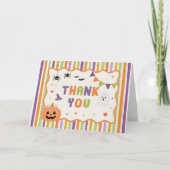 ハロウィーンの幽霊の誕生日お礼カード サンキューカード (正面)