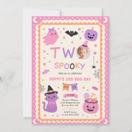 ハロウィーンの幽霊の2歳の誕生日 招待状