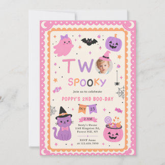ハロウィーンの幽霊の2歳の誕生日 招待状
