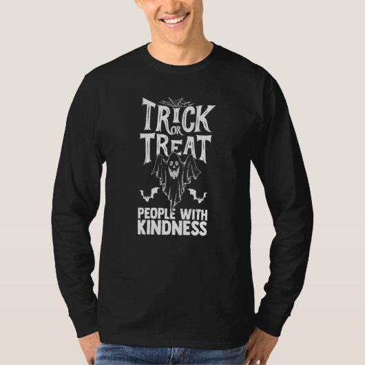 ハロウィーンの幽霊は親切に接する Tシャツ (正面)