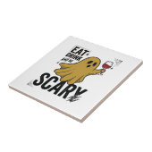 ハロウィーンの幽霊は食べたり飲んだりして怖がらせてヴィンテージ_1 タイル (側面)
