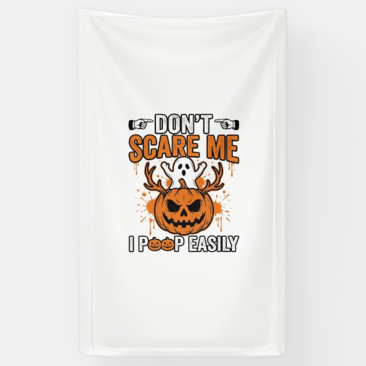ハロウィーンの幽霊カボチャの面白い引用ベクター デザイン_ 横断幕 (縦)