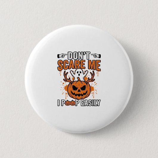 ハロウィーンの幽霊カボチャの面白い引用ベクター デザイン_ 缶バッジ (正面)