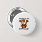 ハロウィーンの幽霊カボチャの面白い引用ベクター デザイン_ 缶バッジ (正面&裏面)