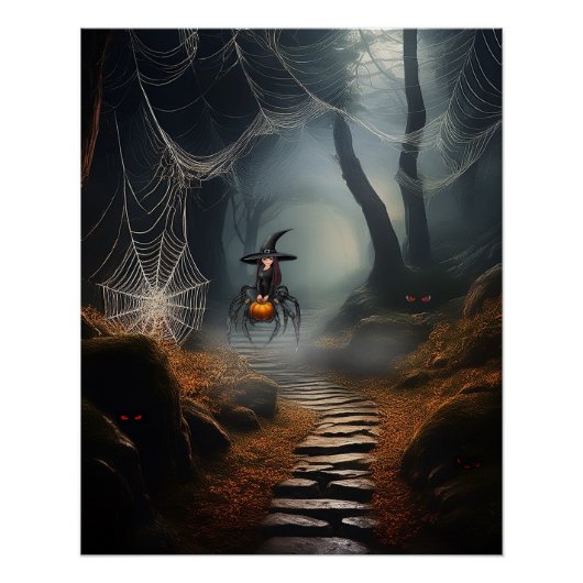ハロウィーンの幽霊クモの魔法使い ポスター (正面)