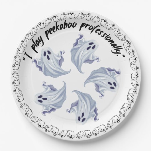 ハロウィーンの幽霊グループ ペーパープレート (正面)