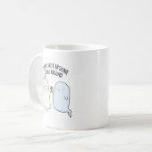 ハロウィーンの幽霊ジョーク What Ghost Around Comes Around コーヒーマグカップ (正面左)